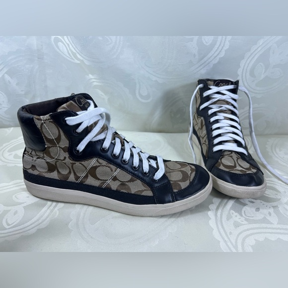 Size 9 Coach Hightop Sneakers - Picture 1 of 7